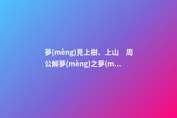 夢(mèng)見上樹、上山　周公解夢(mèng)之夢(mèng)到上樹、上山